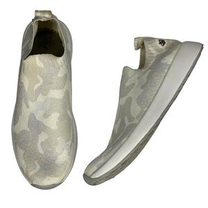 Juicy Couture Shoes Gray White Camo Camouflage Print Knit Slip On Sneakers